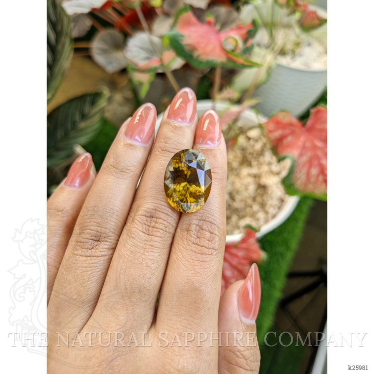20.89 Ct. Golden Brown Sinhalite from Ceylon (Sri Lanka)
