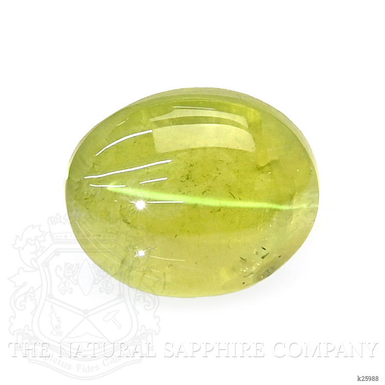 4.24 Ct. Yellowish Green Cabochon Chrysoberyl from Ceylon (Sri Lanka)
