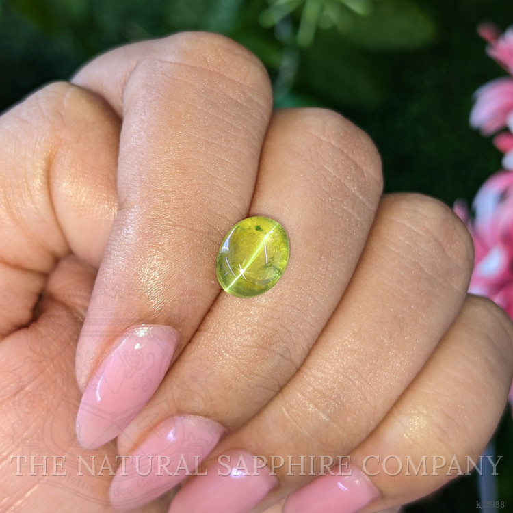 4.24 Ct. Yellowish Green Cabochon Chrysoberyl from Ceylon (Sri Lanka)