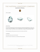 0.85 Ct. Blue Aquamarine from Brazil Appraisal