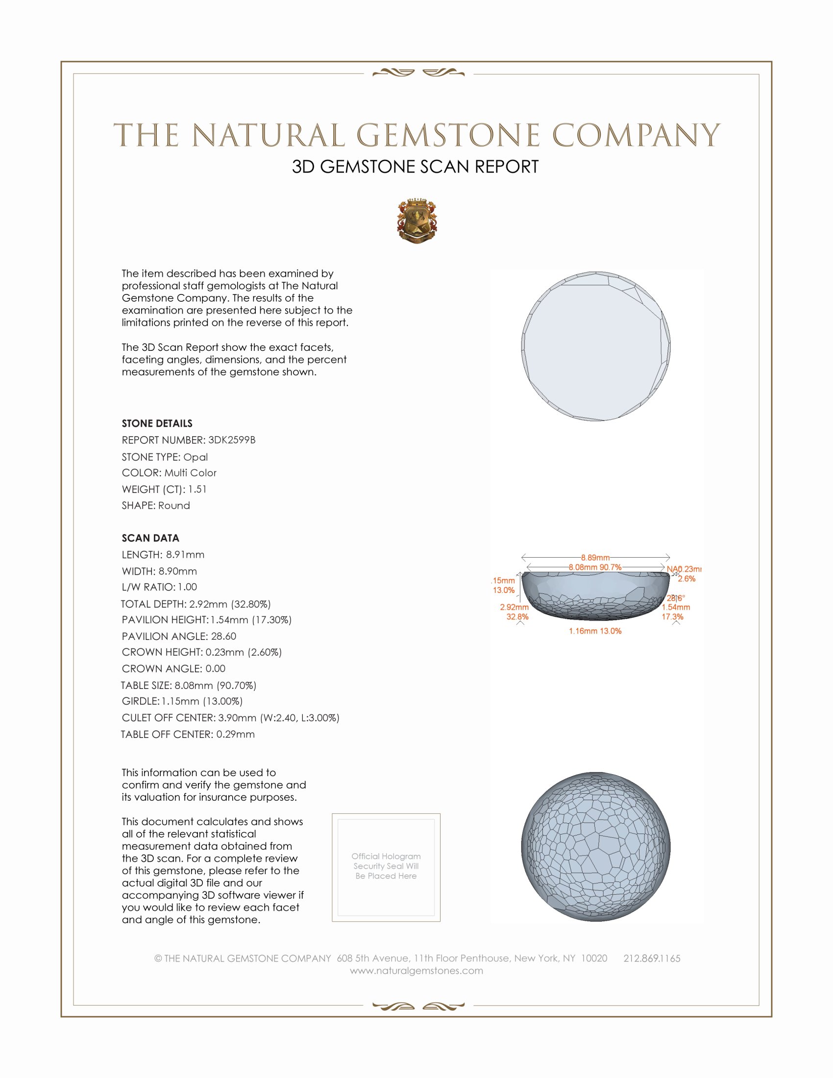 1.51 Ct. Cabochon Crystal/Jelly Opal from Australia