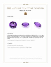 8.46 Ct. Purple Amethyst from Ceylon (Sri Lanka) Appraisal