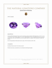 10.42 Ct. Purple Amethyst from Ceylon (Sri Lanka) Appraisal