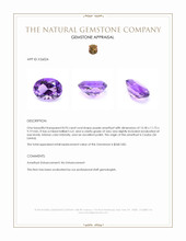 8.93 Ct. Purple Amethyst from Ceylon (Sri Lanka) Appraisal
