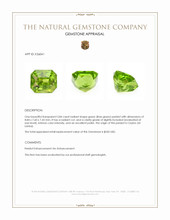 3.84 Ct. Green (Lime Green) Peridot from Ceylon (Sri Lanka) Appraisal