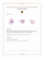 10.70 Ct. Pink Kunzite from Afghanistan Appraisal