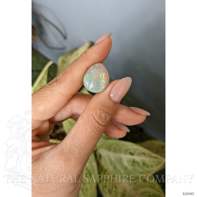 8.73 Ct. Multi Color Cabochon White Opal from Ethiopia