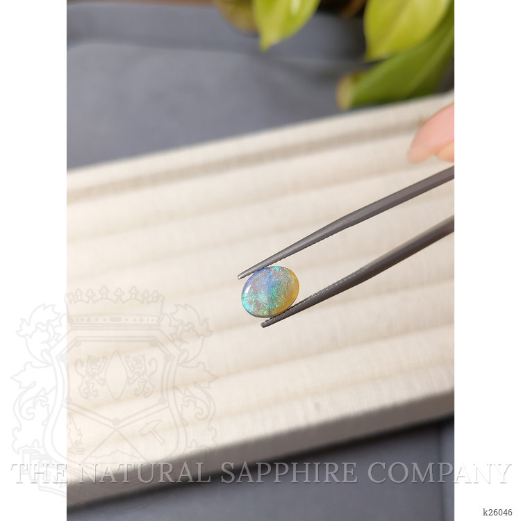 1.22 Ct. Multi Color Cabochon Black Opal from Ethiopia