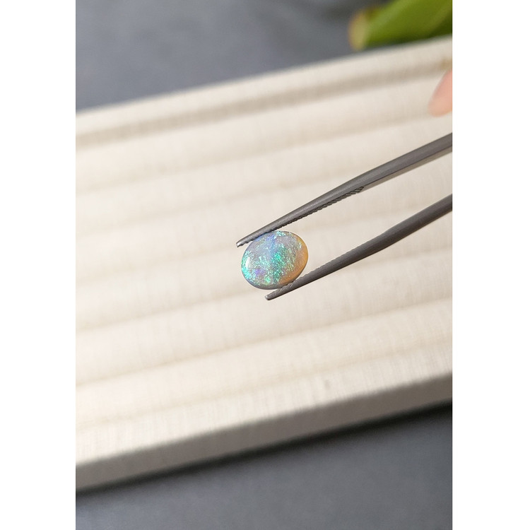 1.22 Ct. Multi Color Cabochon Black Opal from Ethiopia
