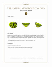 2.86 Ct. Yellowish Green Peridot from Burma (Myanmar) Appraisal
