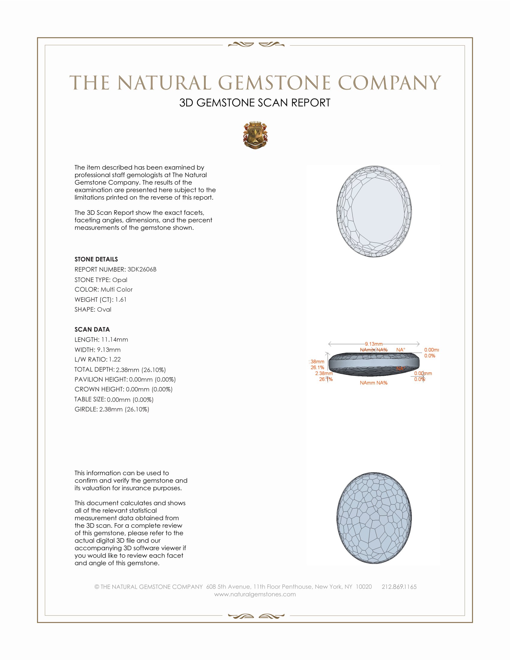 1.61 Ct. Semi-Black Opal from Australia