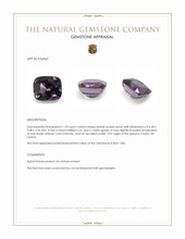 1.18 Ct. Pinkish Purple Spinel from Ceylon (Sri Lanka) Appraisal