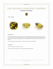 1.05 Ct. Brownish Yellow Zircon from Ceylon (Sri Lanka) Appraisal