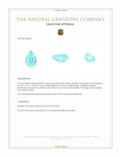0.05 Ct. Bluish Green Paraiba Tourmaline from Brazil Appraisal