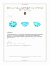 0.17 Ct. Greenish Blue Paraiba Tourmaline from Brazil Appraisal