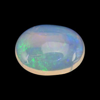 0.77 Ct. Multi Color Cabochon White Opal from Ethiopia Video