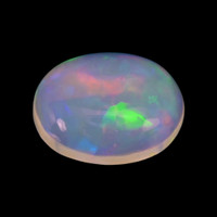 1.02 Ct. Multi Color Cabochon White Opal from Ethiopia Video