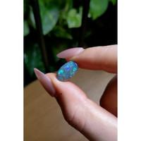 3.40 Ct. Cabochon Semi-Black Opal from Australia Life Style