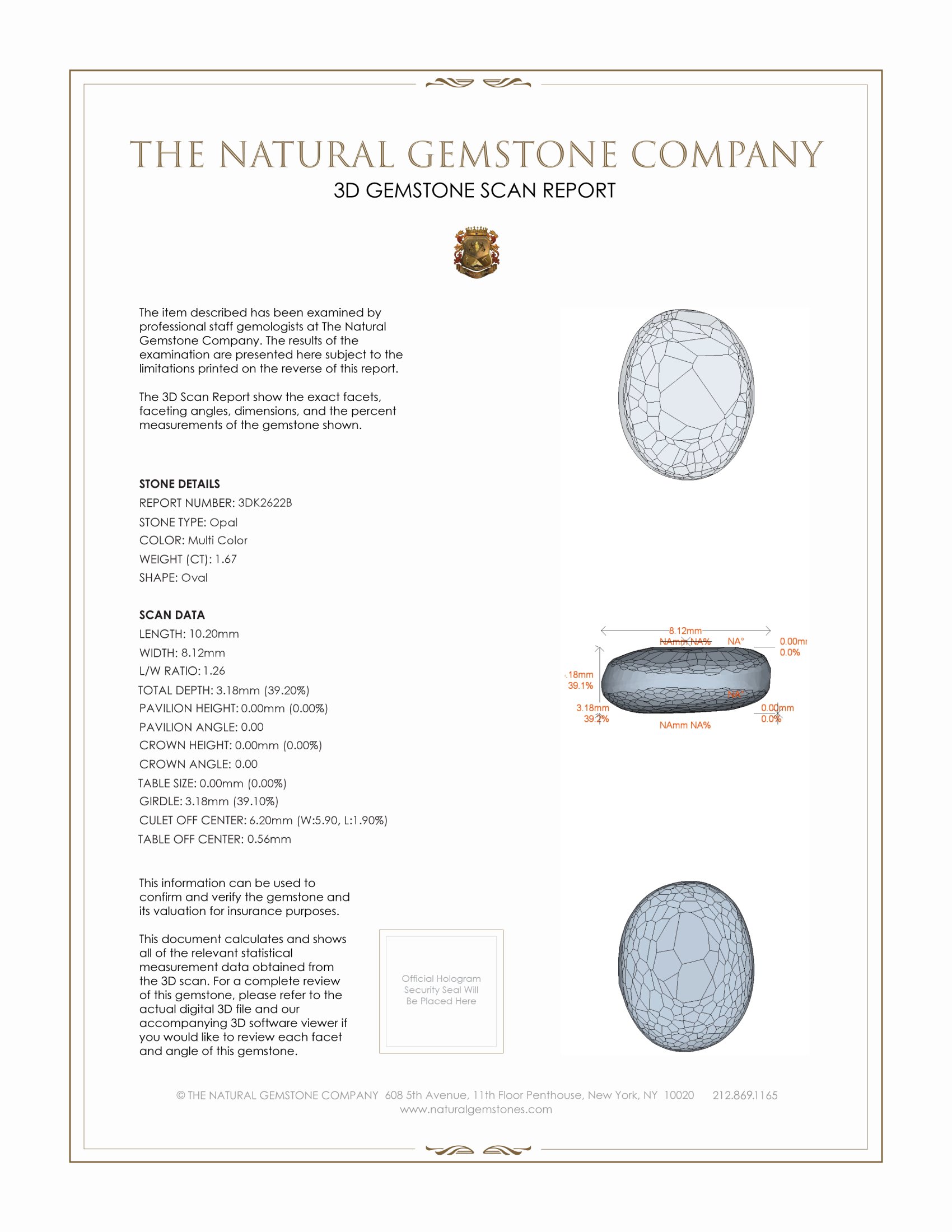 1.67 Ct. Black Opal from Australia