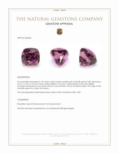 1.20 Ct. Purplish Pink Rhodolite Garnet from Ceylon (Sri Lanka) Appraisal