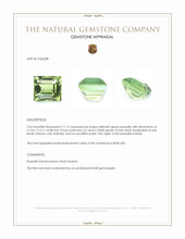 11.13 Ct. Yellowish Green Prasiolite from Brazil Appraisal