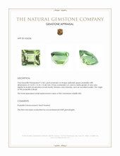 13.60 Ct. Yellowish Green Prasiolite from Brazil Appraisal