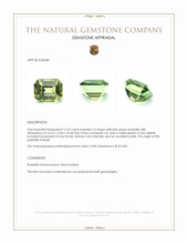 12.52 Ct. Yellowish Green Prasiolite from Brazil Appraisal