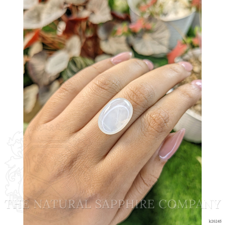 12.28 Ct. White Cabochon Moonstone from Ceylon (Sri Lanka)