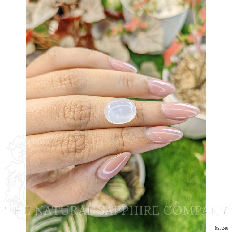 6.93 Ct. Blue Flash Cabochon Moonstone from Ceylon (Sri Lanka)