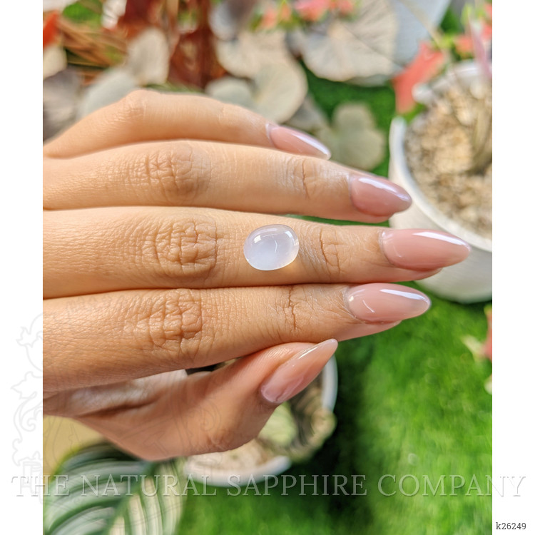3.96 Ct. Blue Flash Cabochon Moonstone from Ceylon (Sri Lanka)