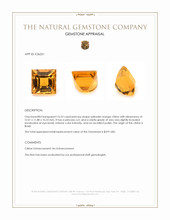 10.53 Ct. Yellowish Orange Citrine from Brazil Appraisal