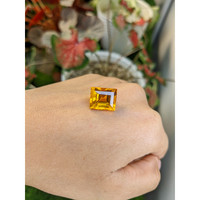 10.89 Ct. Yellowish Orange Citrine from Brazil Life Style