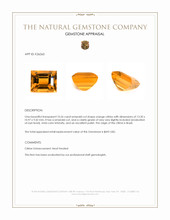 10.26 Ct. Orange Citrine from Brazil Appraisal