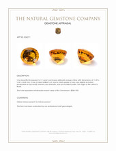 6.17 Ct. Yellowish Orange Citrine from Brazil Appraisal