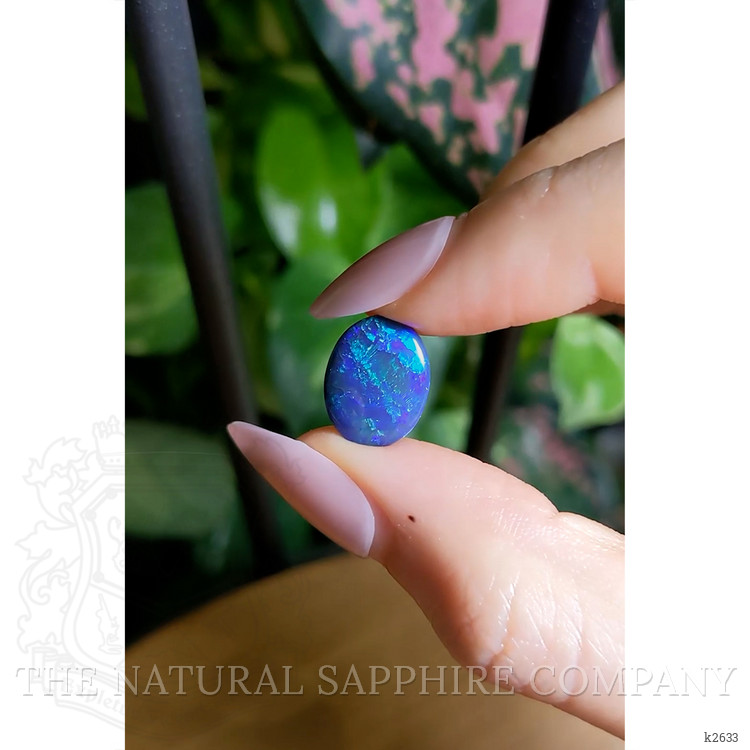 3.21 Ct. Cabochon Black Opal from Australia