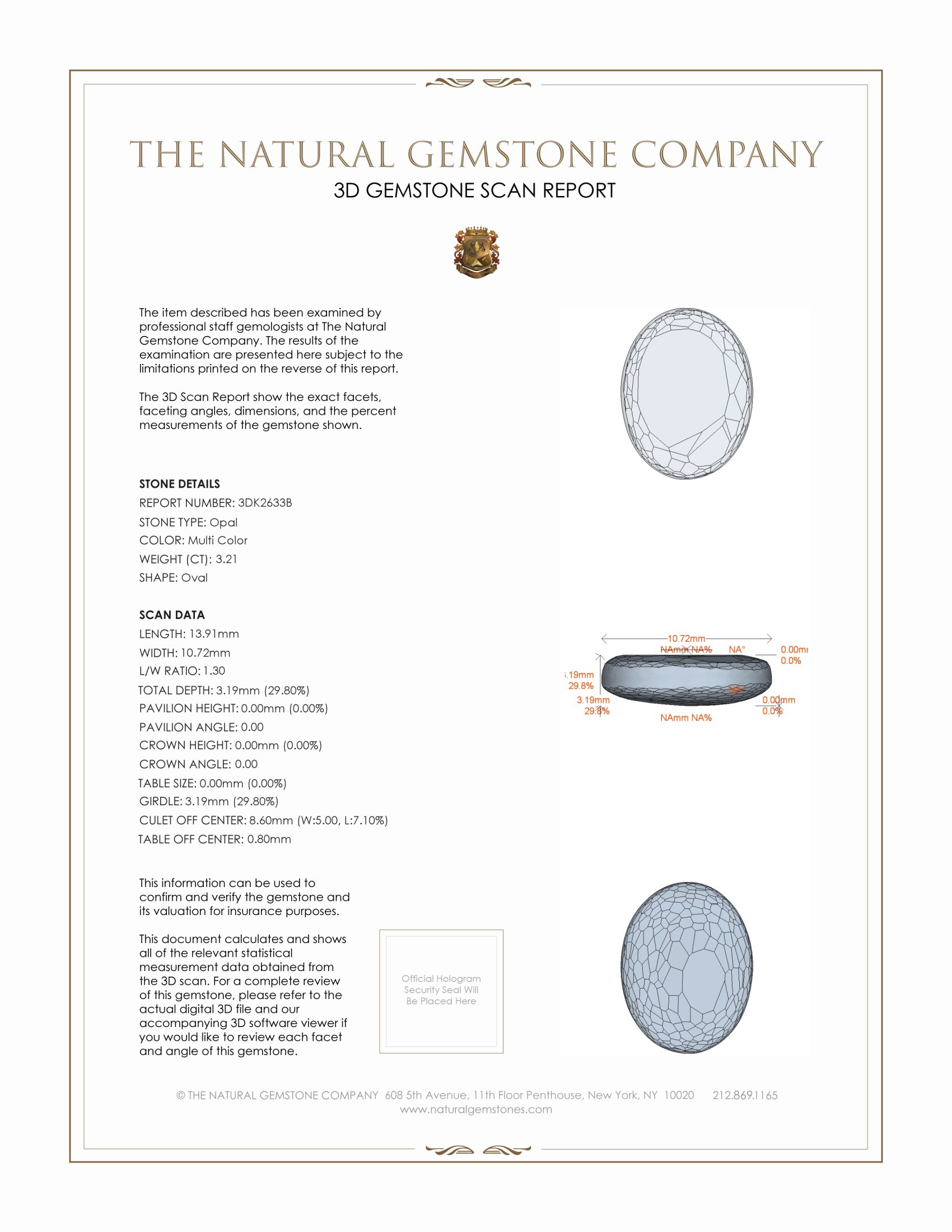 3.21 Ct. Cabochon Black Opal from Australia