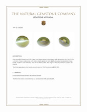 1.36 Ct. Green Cabochon Chrysoberyl from Ceylon (Sri Lanka) Appraisal