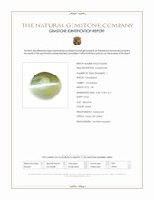 1.36 Ct. Green Cabochon Chrysoberyl from Ceylon (Sri Lanka) Scan Report