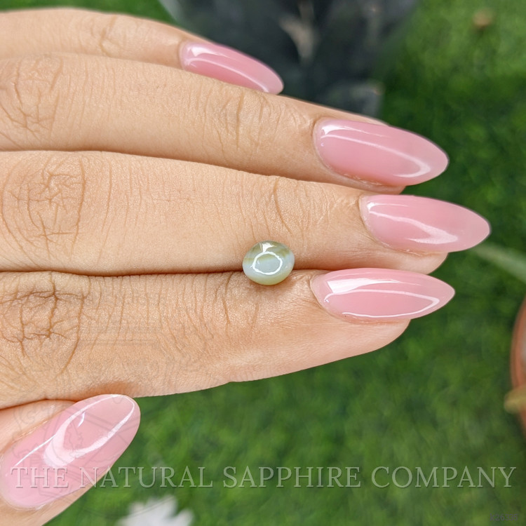 1.36 Ct. Green Cabochon Chrysoberyl from Ceylon (Sri Lanka)