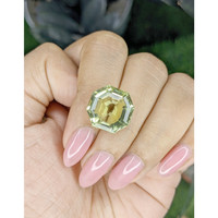 12.61 Ct. Greenish Yellow Citrine from Ceylon (Sri Lanka) Life Style
