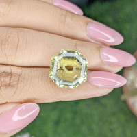 12.61 Ct. Greenish Yellow Citrine from Ceylon (Sri Lanka) Life Style