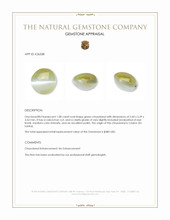 1.08 Ct. Green Cabochon Chrysoberyl from Ceylon (Sri Lanka) Appraisal