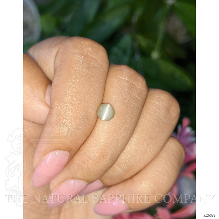 1.08 Ct. Green Cabochon Chrysoberyl from Ceylon (Sri Lanka)