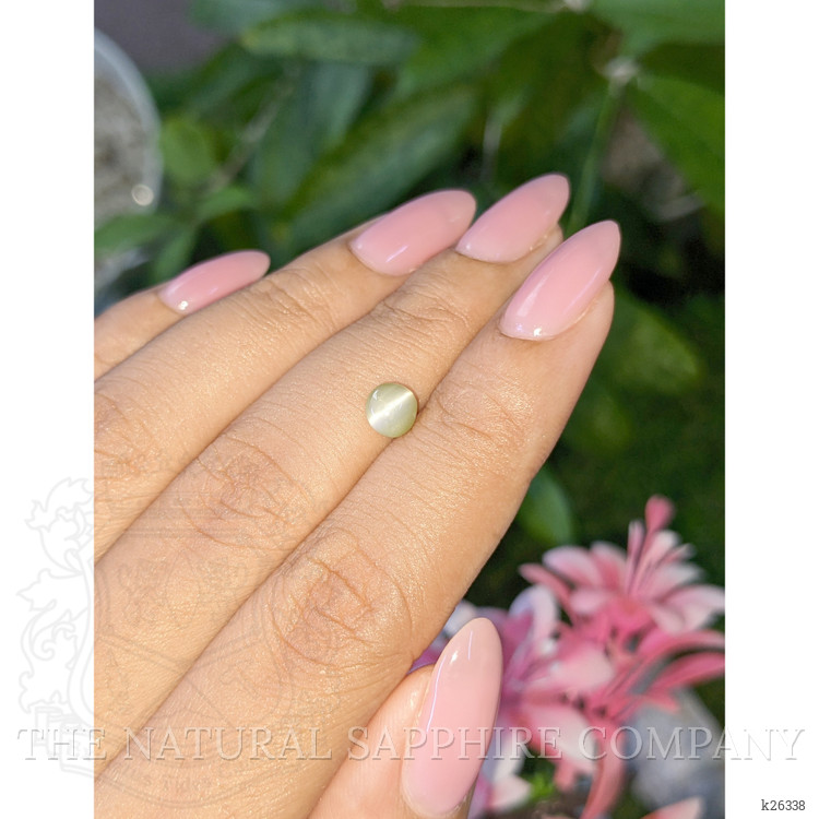 1.08 Ct. Green Cabochon Chrysoberyl from Ceylon (Sri Lanka)