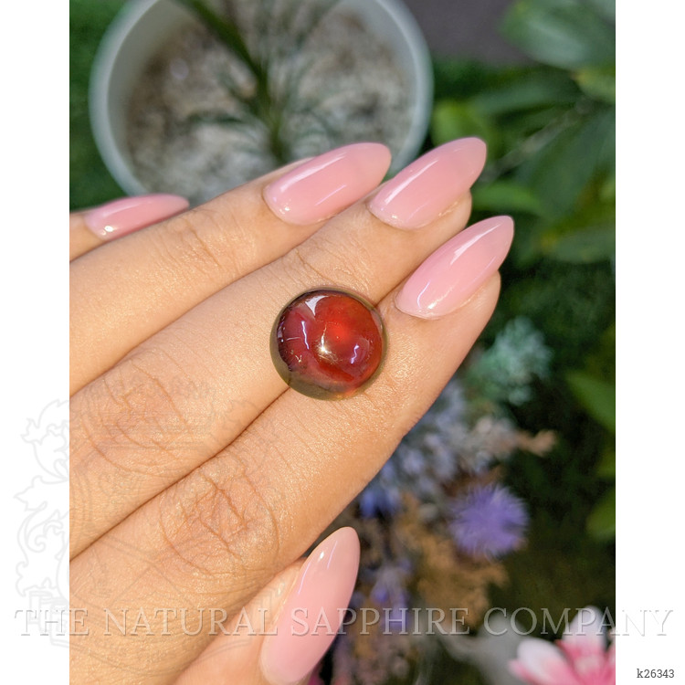 11.44 Ct. Red Cabochon Hessonite Garnet