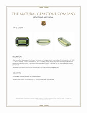 2.42 Ct. Yellowish Green Tourmaline from Ceylon (Sri Lanka) Appraisal