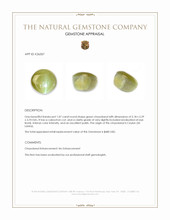 1.07 Ct. Green Cabochon Chrysoberyl from Ceylon (Sri Lanka) Appraisal