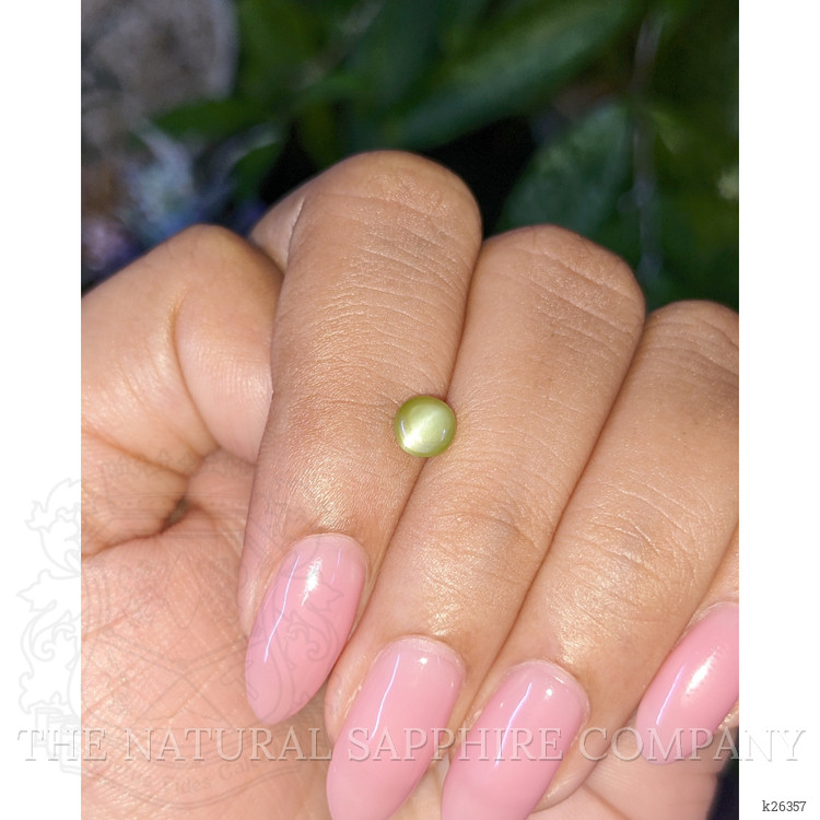 1.07 Ct. Green Cabochon Chrysoberyl from Ceylon (Sri Lanka)