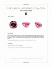 5.22 Ct. Purplish Pink Garnet from Ceylon (Sri Lanka) Appraisal
