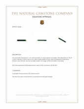 1.64 Ct. Green Tourmaline from Namibia Appraisal